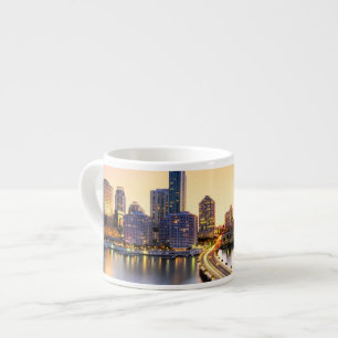 Xícara De Espresso Vista do mandarino Miami oriental com reflexão