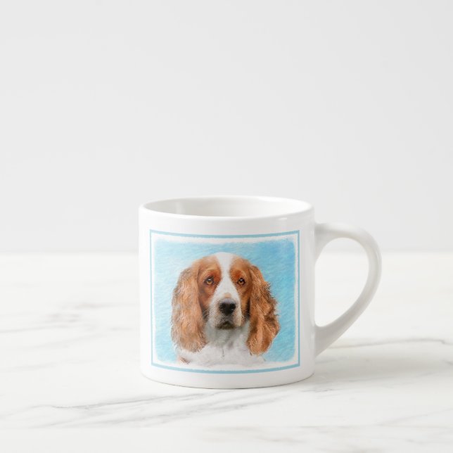 Xícara De Espresso Welsh Springer Spaniel Painting - Arte Original De (Direita)