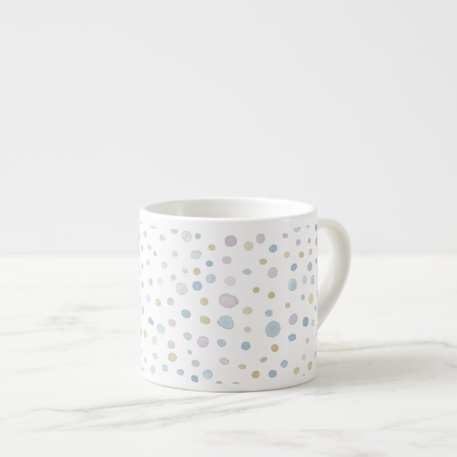 Xícara De Espresso William Confetti Watercolor Dots Espresso Mug (Frente Esquerda)