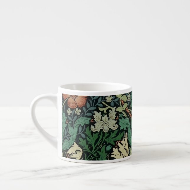 Xícara De Espresso William Morris Compton Floral Art Nouveau Pattern (Esquerda)