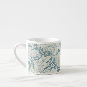 Xícara De Espresso William Morris Wallflower Blue damask