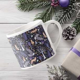 Xícara De Espresso Winter Woodland Violet/Dourado ID785
