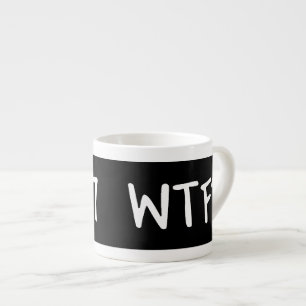 Xícara De Espresso WTC 7 WTF? Letras Brancas em Preto