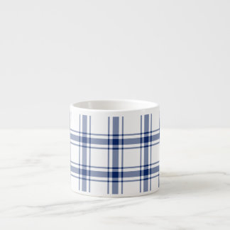 Xícara De Espresso Xadrez náutico azul e branco
