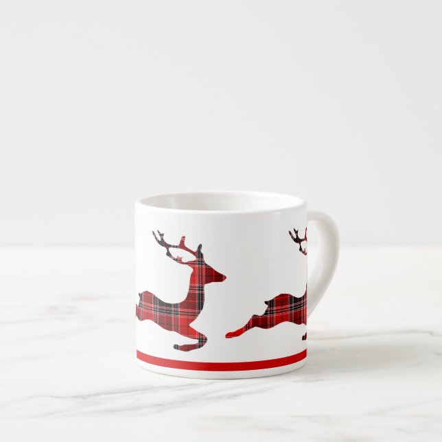 Xícara De Espresso Xadrez Reindeer - Taça Espresso (Frente Esquerda)