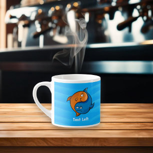 Xícara De Espresso Yin Yang Fish Cartoon