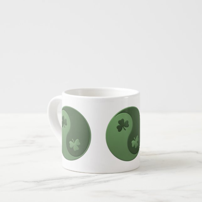 Xícara De Espresso Yin Yang Shamrocks (Frente Esquerda)