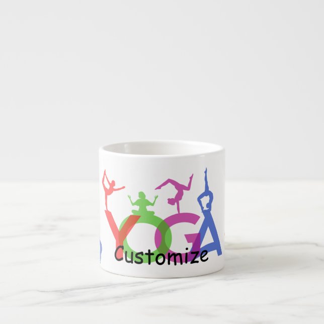 Xícara De Espresso Yoga Possui Silhouettes Thunder_Cove (Frente)