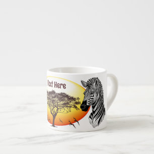 Xícara De Espresso Zebra African Savanna Wild Animal
