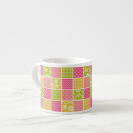 Xícara De Espresso Zigzag, Chevron, Bolinhas, Gingham, Patchwork