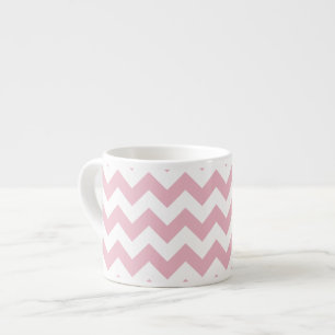 Xícara De Espresso Zigzag Rosa, Chevron Rosa, Padrão Geométrico