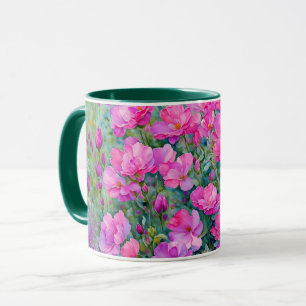 Xícara de Flores de Arte Floral bonito