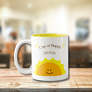 Xícara de Luz do Sol Feliz Caneca Motivacional Mod