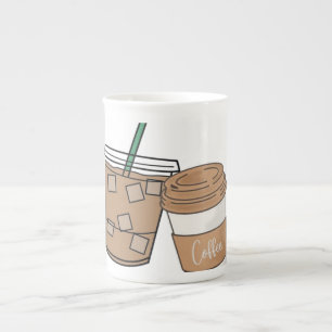 Xícara de Papel Amante de Café Fofo Café Gelado