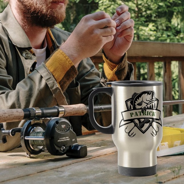 Xícara de pesca com o nome desejado - Pescador Mug (Criador carregado)