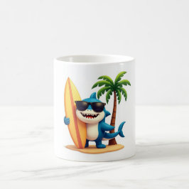 Xícara de tubarão-Surf legal 🦈 Xícara de café tro