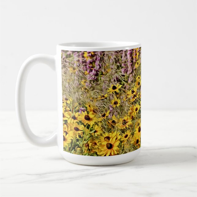 Xícara Floral de Mug Amarelo (Esquerda)