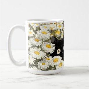 Xícara Gato Preto Floral