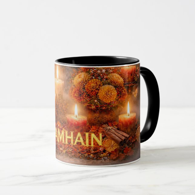 Xícara ou Caneca de Café de Samhain com Mariposas (Frente Esquerda)