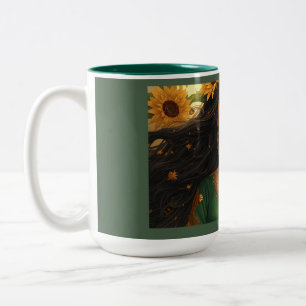 Xícara Senhora Girassol Persa   Arte Floral Elegan