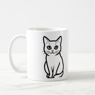 Xícara Silhueta de Gato Minimalista