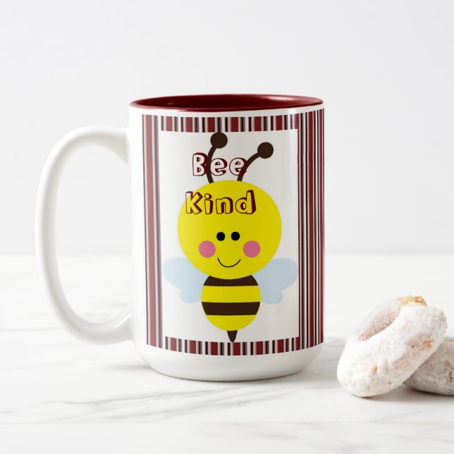 Xícaras De Café, Burgundy Strike Bee Kind Bumblebe (Com Donut)