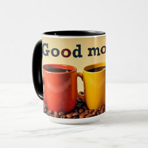 Xícaras de café de bom dia,