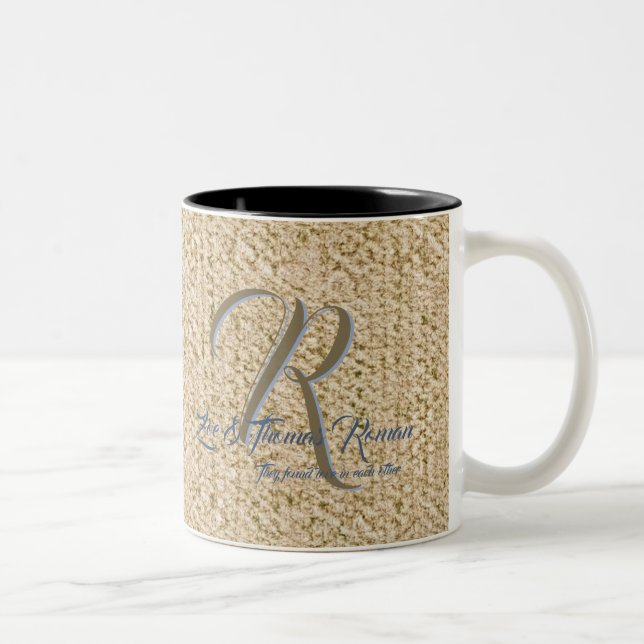 Xícaras de café personalizadas bege para casamento (Direita)