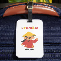 XIN CHÀO! Etiquetas para bagagem do Vietname