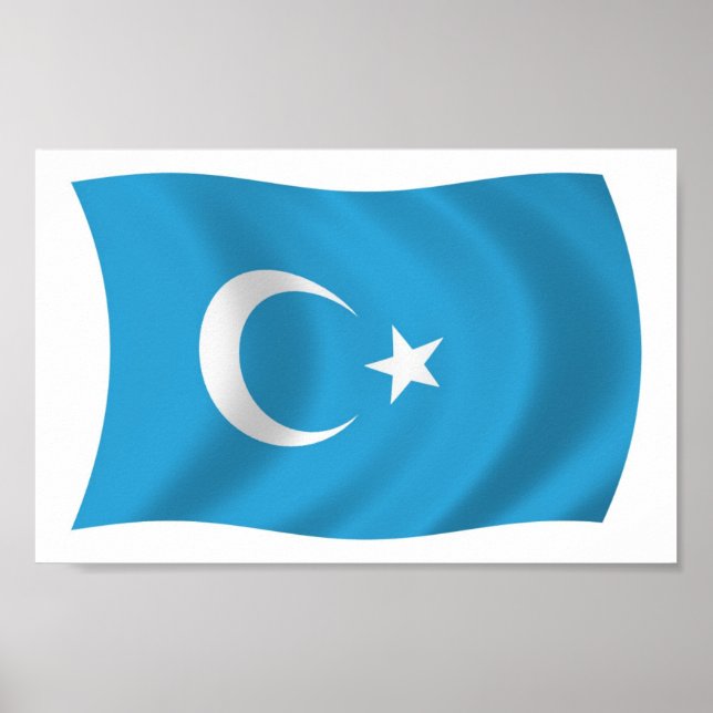 Xinjianj Uigure Flag Impressão (Frente)