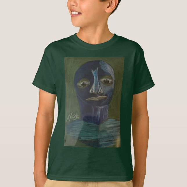 XKA PRIVATE COLLECTION blue Man Thinking T-Shirt (Frente)