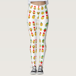 xmas emoji faces felizes leggings