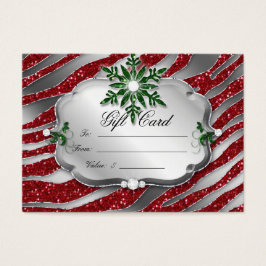 Xmas Gift Card Jewelry Zebra Red Green