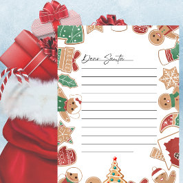 Xmas Gingerbird Kids Wish List Letter to Papais no