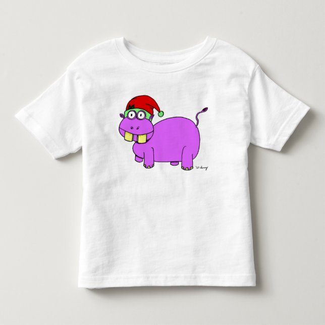 Xmas Hippo Toddler T-Shirt (Frente)