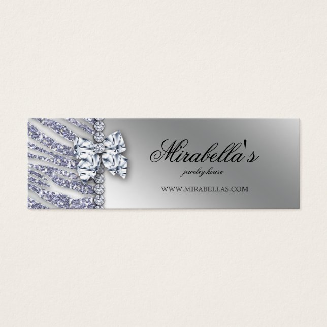 Xmas Jewelry Zebra Price Tag Silver Sparkle (Frente)