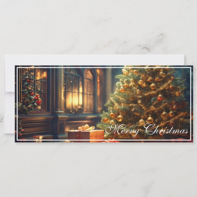 Xmas Motif com presentes na árvore de Natal (Frente)