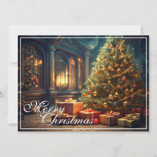 Xmas Motif com presentes na árvore de Natal