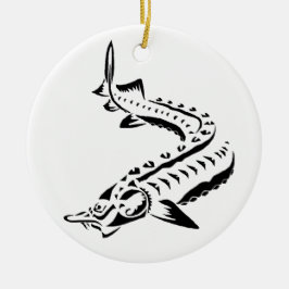 >XMAS ORNAMENTO -STURGEON FISH -BELUGA TRIBAL