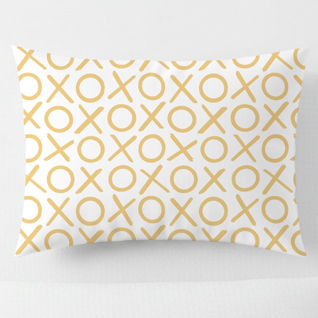 XOXO Abraços e Beijos Padrão Moderno Amarelo Branc (Criador carregado)