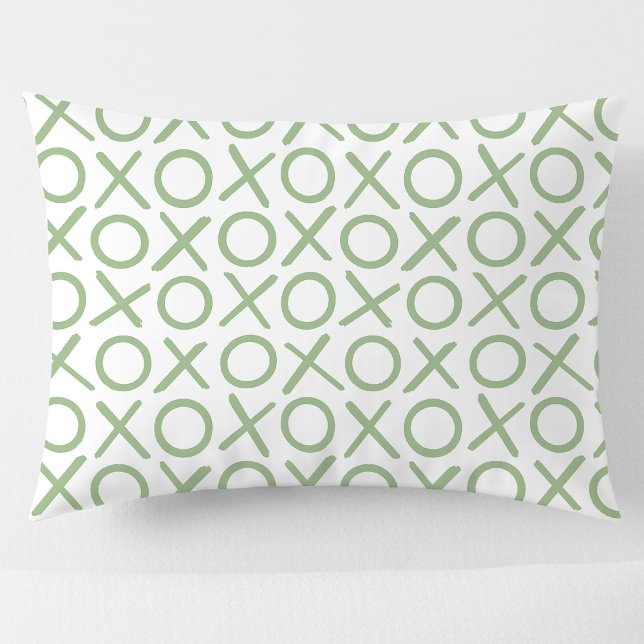XOXO Abraços e Beijos Padrão Moderno Verde Branco (Criador carregado)