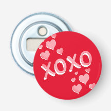 XOXO Corações Românticos Vermelhos Rosa