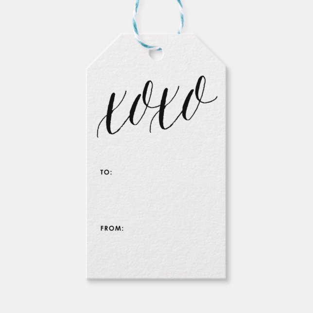 XOXO | Etiqueta de Presente para Caligrafia Modern (Frente)