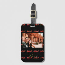XOXO, eu te amo! Etiqueta de Bagagem de Foto Perso