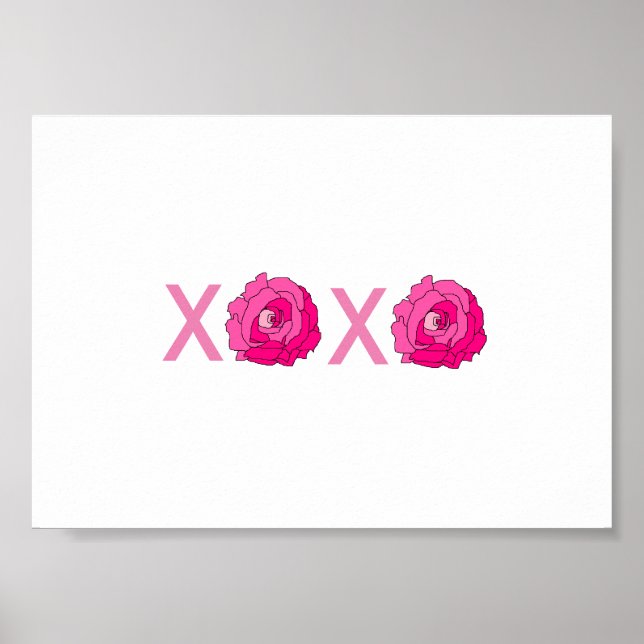 XOXO Rose Print Frameable Poster (Frente)