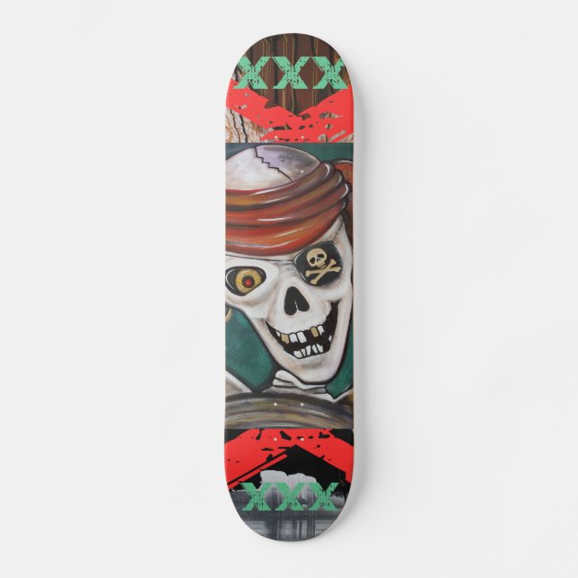 XXX skate do pirata do esqueleto (Frente)