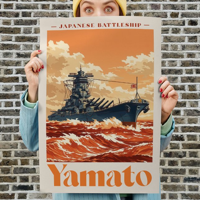 Yamato Japanese Battleship Vintage Maritime Poster (Yamato Japanese Battleship Vintage Maritime Poster. Poster)