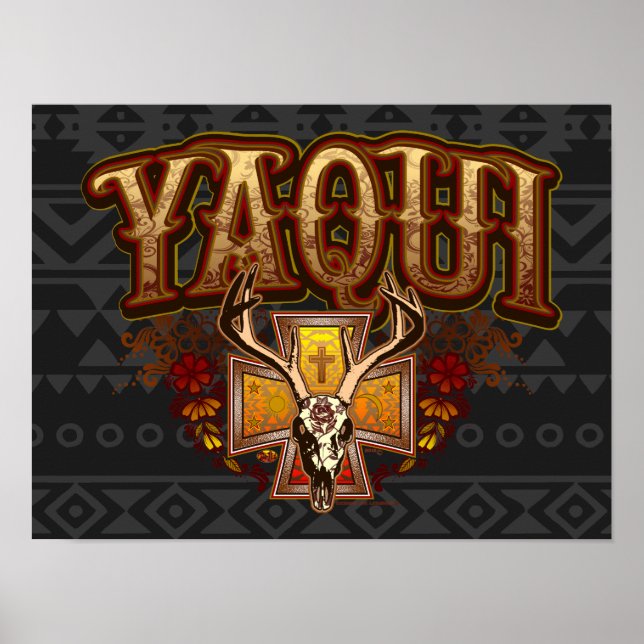 Yaqui Deer Skull Poster Art Impressão (Frente)