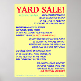 Yard Sale Poem Poster