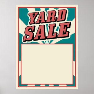 Yard Sale sinal de vintage poster retro stripes co